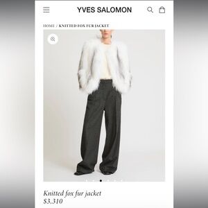 NWT VYES SALOMON KNITTED FOX FUR JACKET - WHITE $3,310